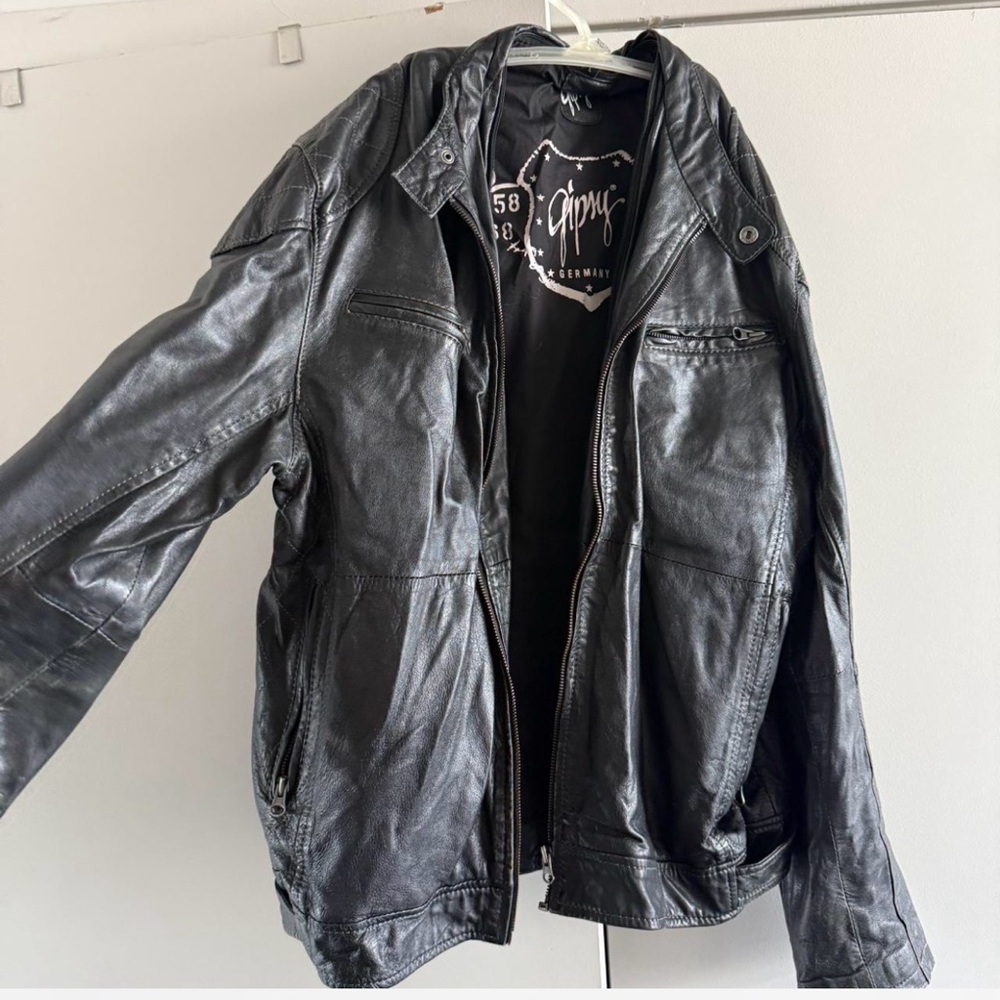 Gipsy Vintage Black Leather Zip-Front Jacket